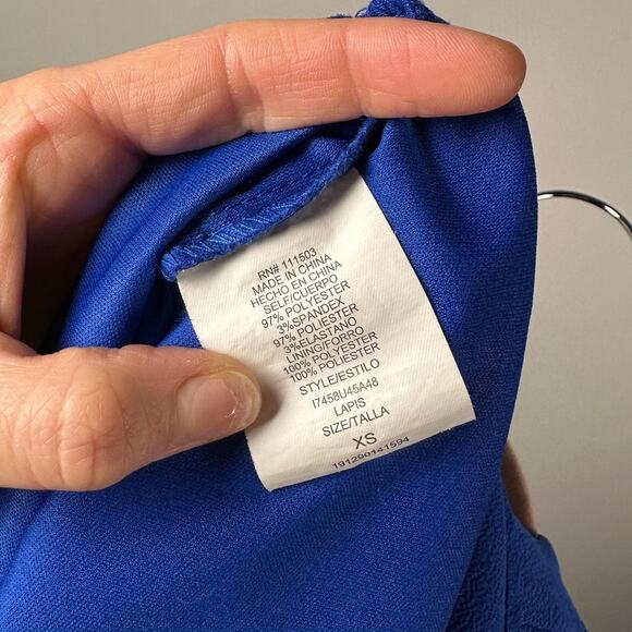 Lily Rose Royal Blue Cold Shoulder Key Hole Mini Dress Women's XS - Picture 8 of 8